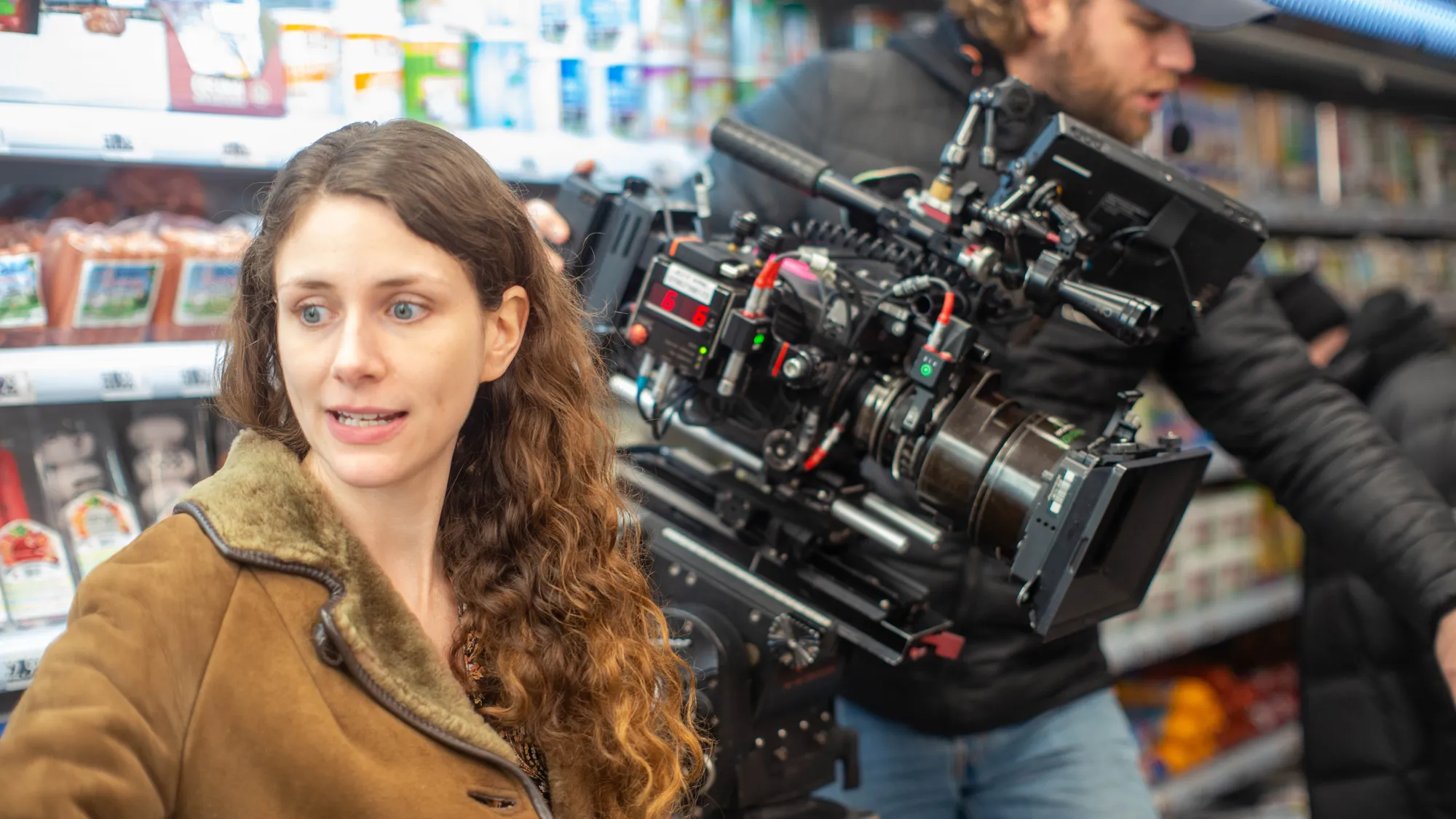 Franziska Morai on set